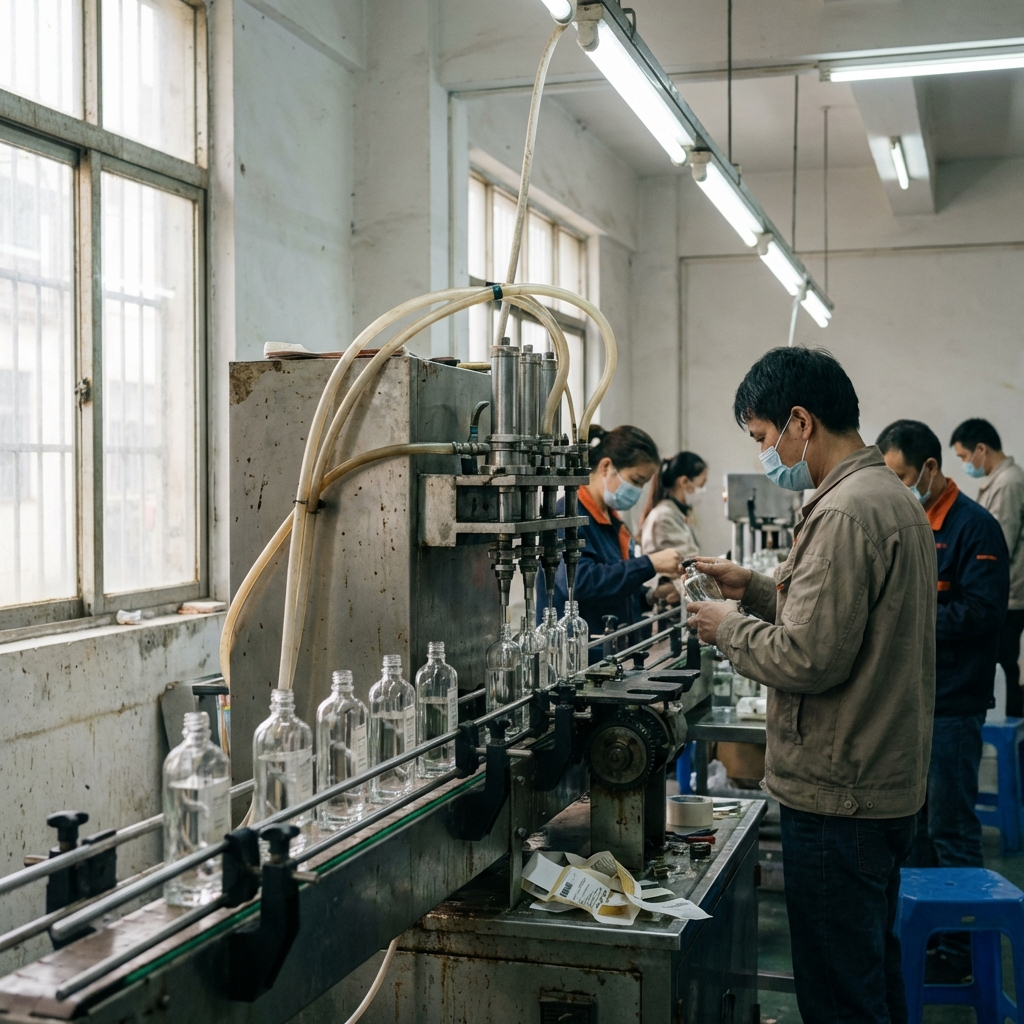 Automated perfume liquid filling on the production line